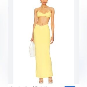 Superdown Raquel Maxi Skirt in Yellow Sz XS